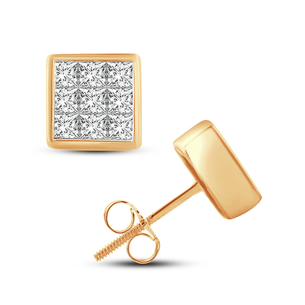 Brilliant 14k Yellow Gold Lab Diamond Stud Earrings 0.50CT