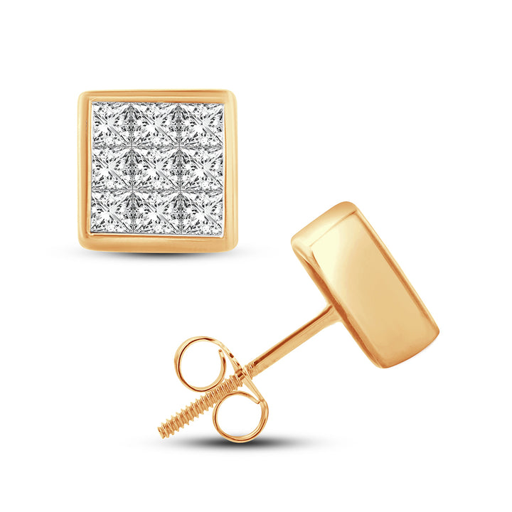 Brilliant 14k Yellow Gold Lab Diamond Stud Earrings 0.50CT