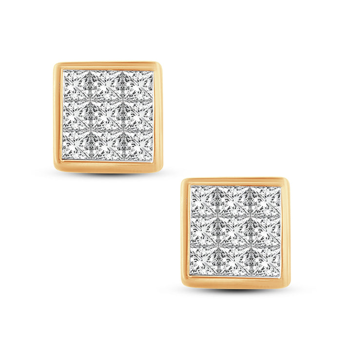 Brilliant 14k Yellow Gold Lab Diamond Stud Earrings 0.50CT