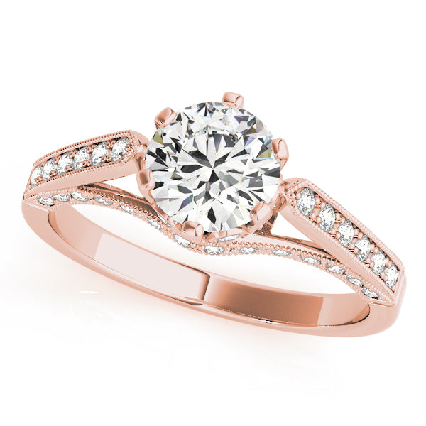 18K Rose Gold 1 CT Diamond Engagement Ring