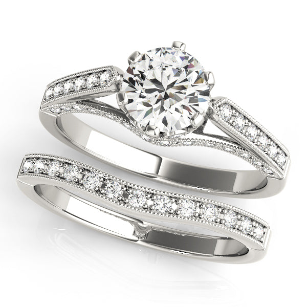 Platinum 1 CT Diamond Single Row Engagement Ring
