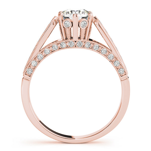 18K Rose Gold 1 CT Diamond Engagement Ring