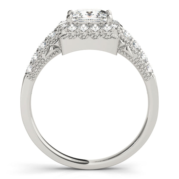 Platinum 1.5ctw Diamond Halo Engagement Ring