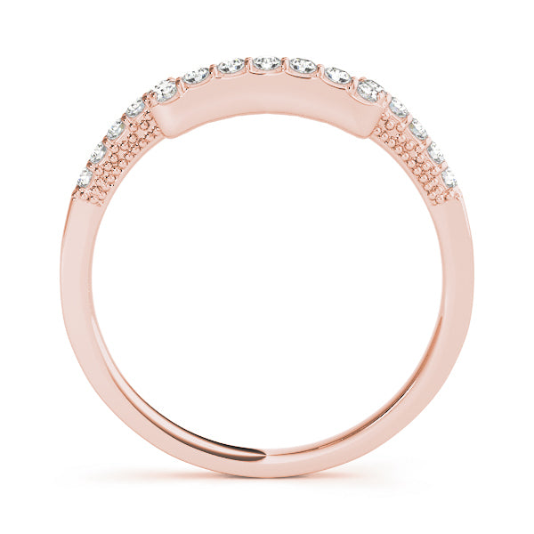 18K Rose Gold Multi-Diamond Wedding Ring