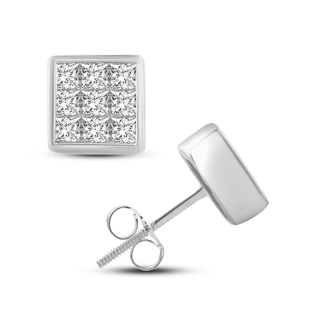 Brilliant 14k White Gold Lab Diamond Stud Earrings 0.50CT