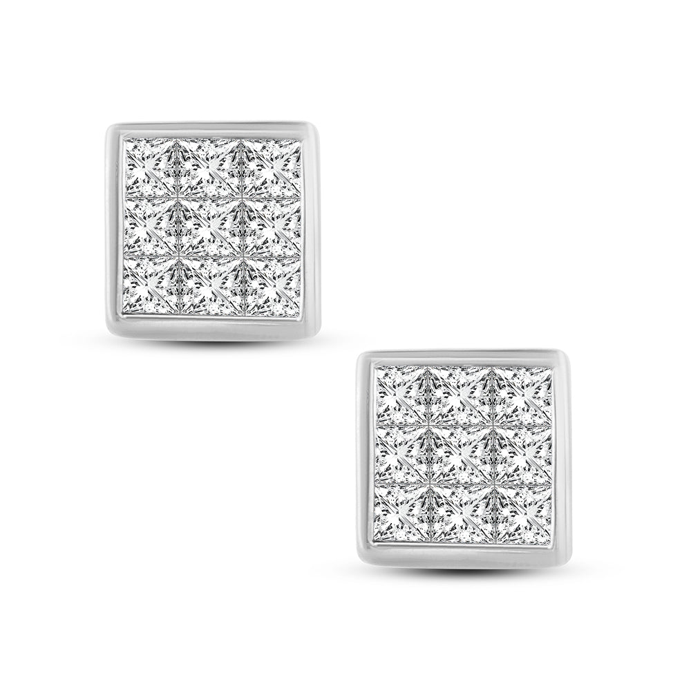 Brilliant 14k White Gold Lab Diamond Stud Earrings 0.50CT