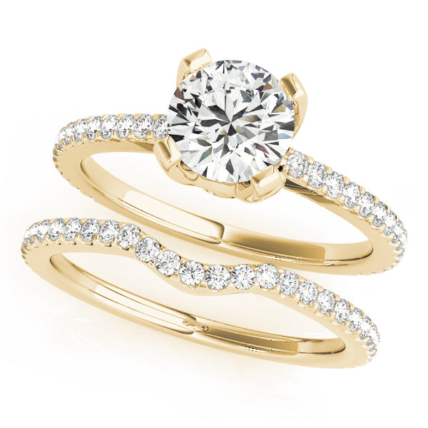 18K Yellow Gold Diamond Engagement Ring - 0.75 ctw
