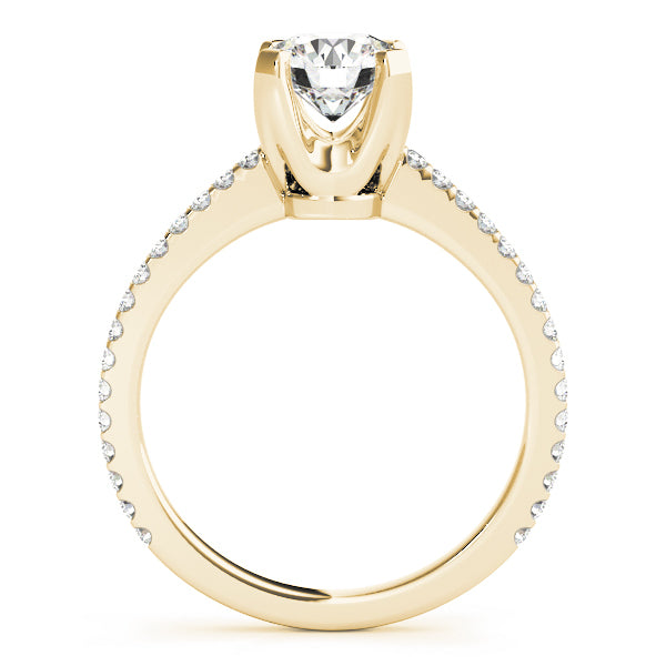 18K Yellow Gold Diamond Engagement Ring - 0.75 ctw