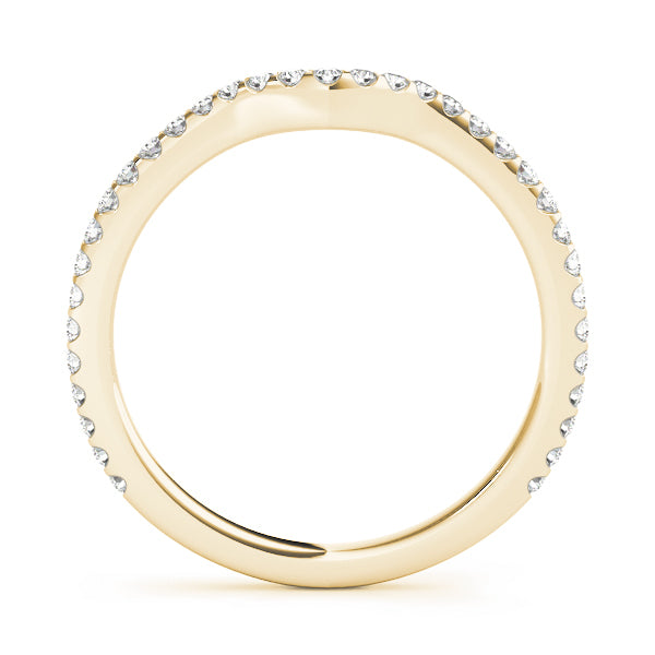 14K Yellow Gold 1/4 CT Diamond Wedding Band