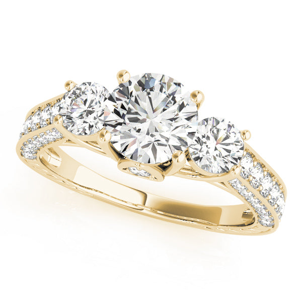 18K Yellow Gold 1.32ctw Round Diamond Engagement Ring