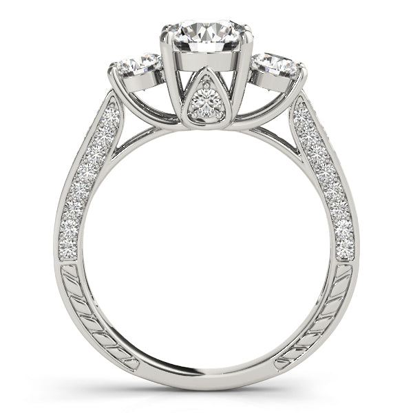 14K White Gold 1.32 ct Diamond Three-Stone Ring