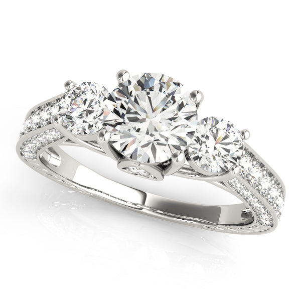 Platinum 1.32 ctw Round Diamond Engagement Ring