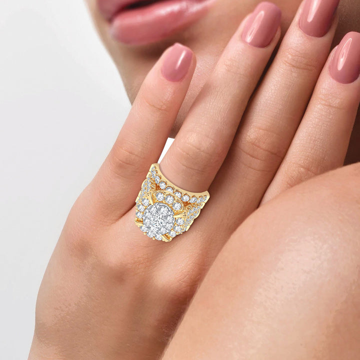 14K Yellow Gold 6CT Lab-Grown Diamond Bridal Ring