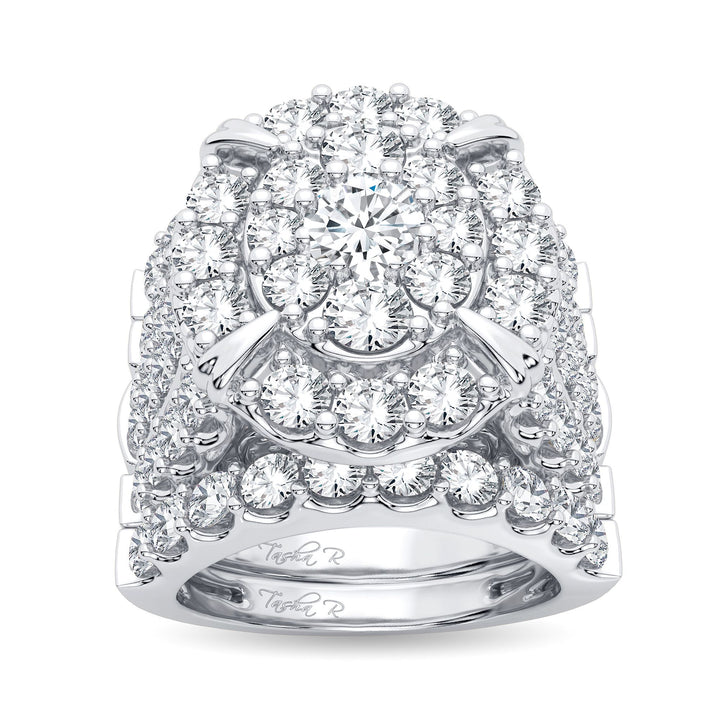Brilliant 14k White Gold 6CT Lab Diamond Bridal Ring