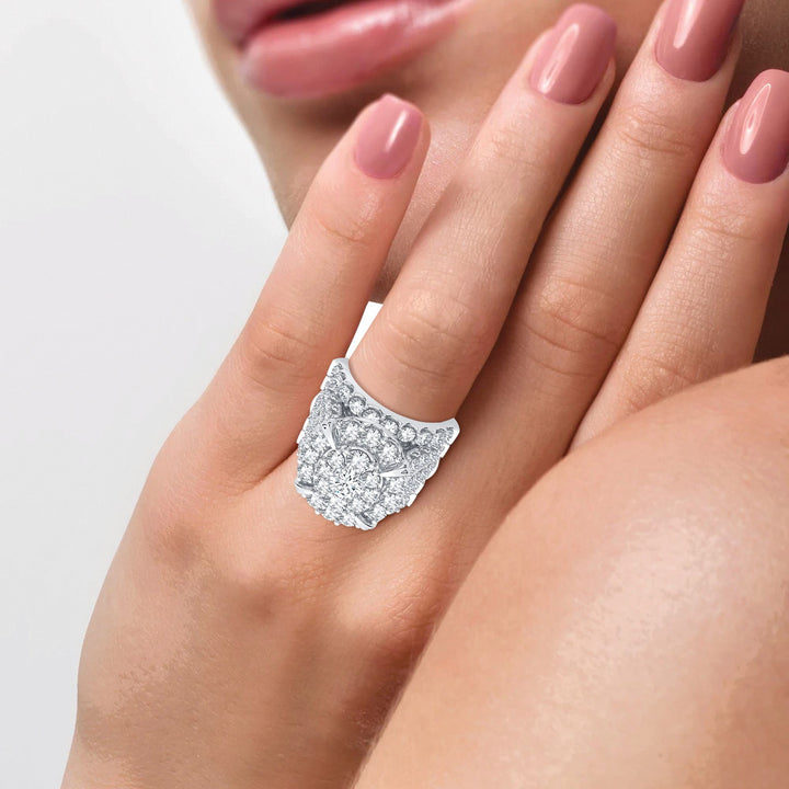 Brilliant 14k White Gold 6CT Lab Diamond Bridal Ring