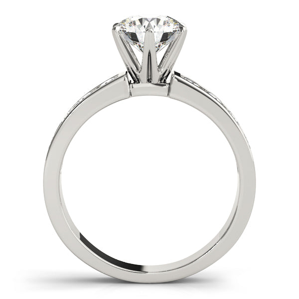 Single Row Diamond Engagement Ring