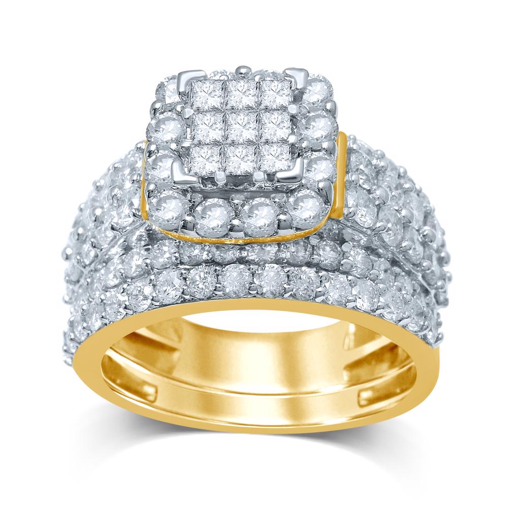 Brilliant 14k White Gold 3CT Lab Diamond Bridal Ring