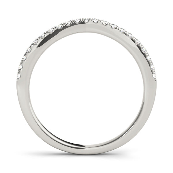 Platinum White Diamond Wedding Ring with 19 Stones