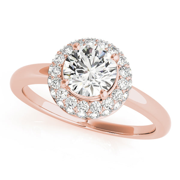 Rose Gold 1 ct Diamond Halo Engagement Ring