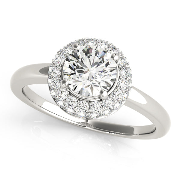 18K White Gold 1 ct Diamond Halo Engagement Ring