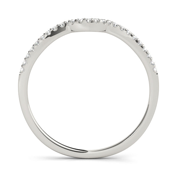 18K White Gold 0.1 CT Diamond Wedding Band