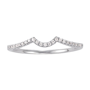 18K White Gold 0.1 CT Diamond Wedding Band