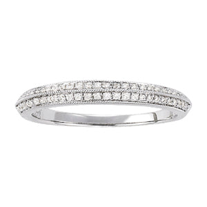 18K White Gold Pave Diamond Wedding Ring