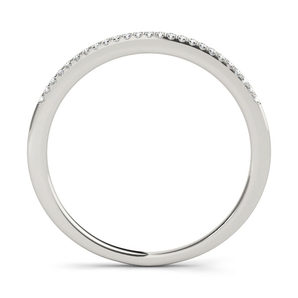 Platinum 0.10 CT Diamond Wedding Ring Band
