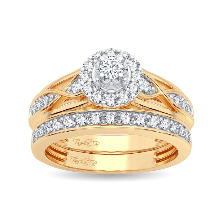 14K Yellow Gold Lab Diamond Womens Bridal Ring 0.54CT