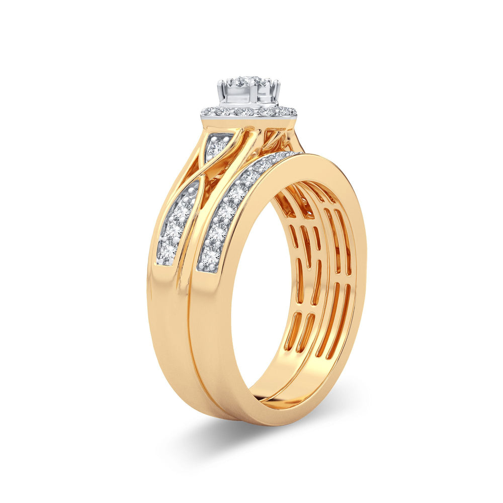 14K Yellow Gold Lab Diamond Womens Bridal Ring 0.54CT