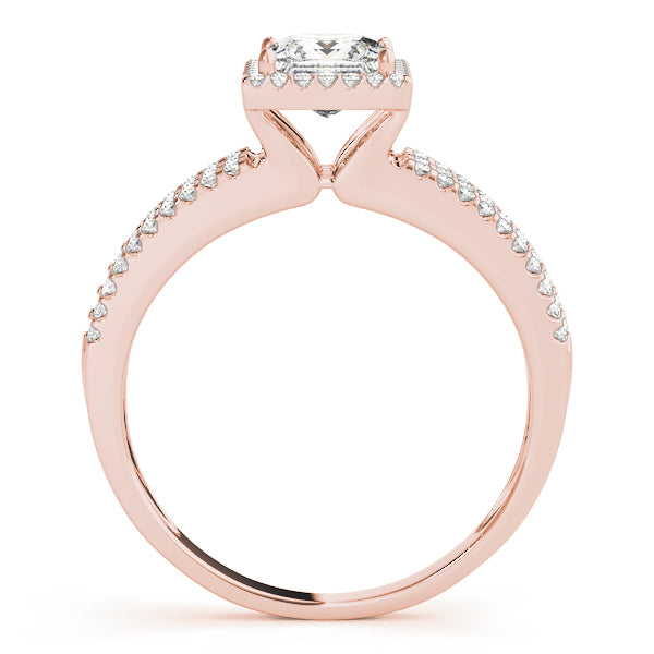 18K Rose Gold 1.25ctw Diamond Halo Engagement Ring