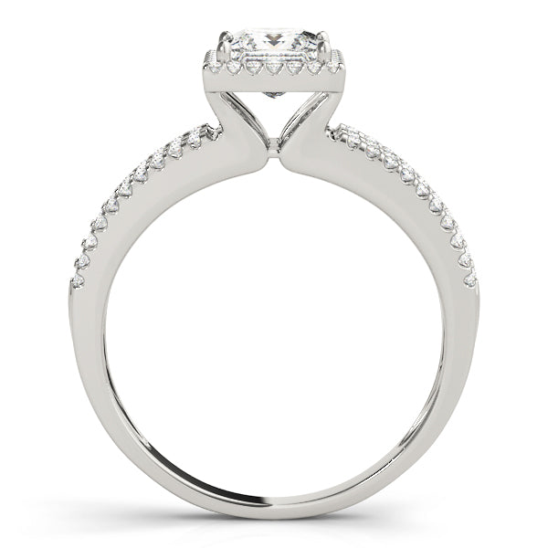 14K White Gold 1.25ctw Diamond Halo Engagement Ring