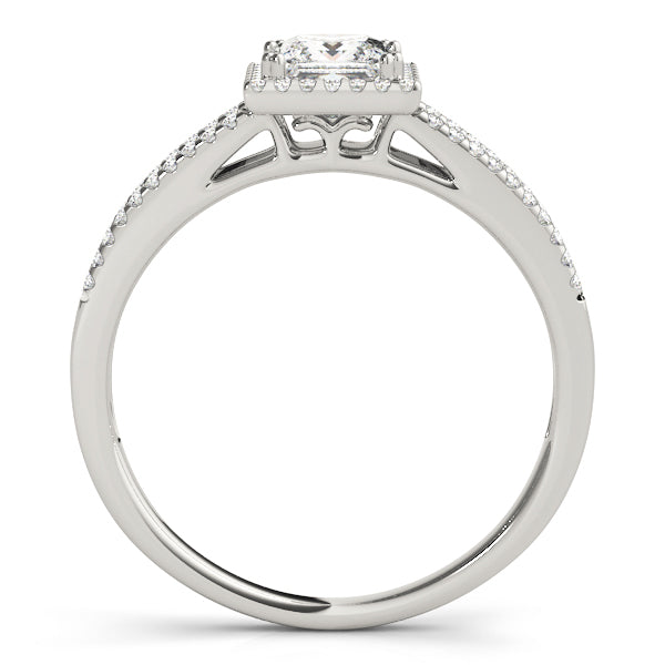 14K White Gold 1 CT Diamond Halo Engagement Ring