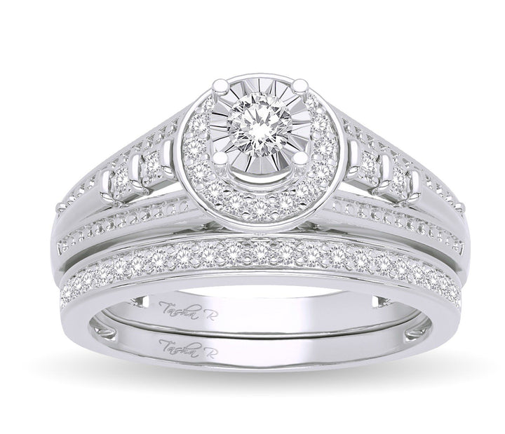 Sparkling 14k White Gold Lab Diamond Bridal Ring (0.33ct)