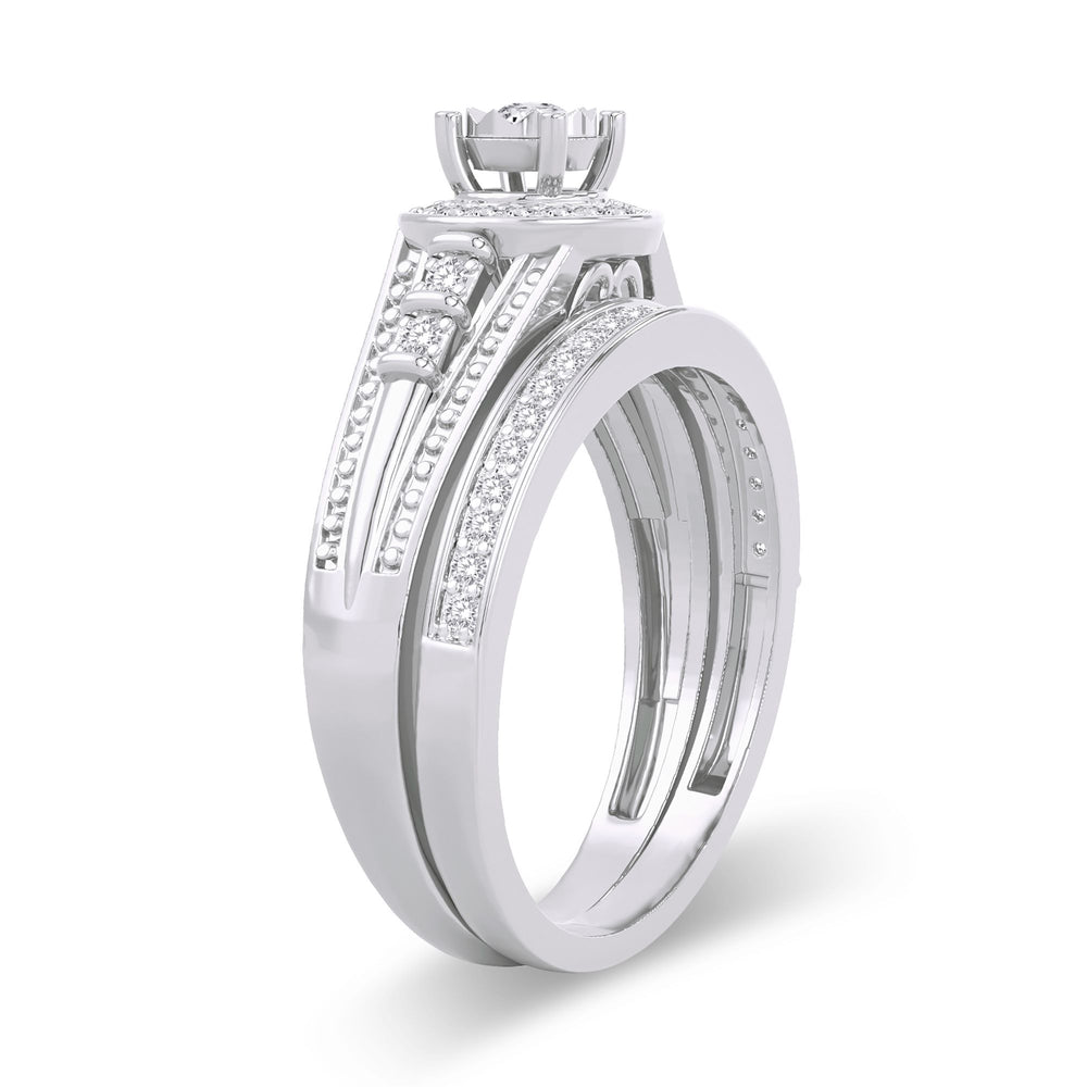 Sparkling 14k White Gold Lab Diamond Bridal Ring (0.33ct)
