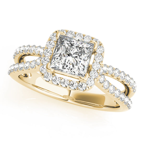 18K Yellow Gold 1.16 ctw Diamond Halo Engagement Ring
