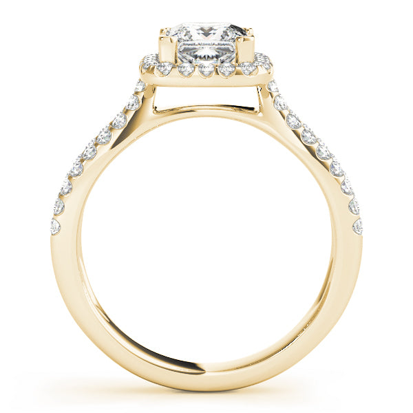 18K Yellow Gold 1.16 ctw Diamond Halo Engagement Ring