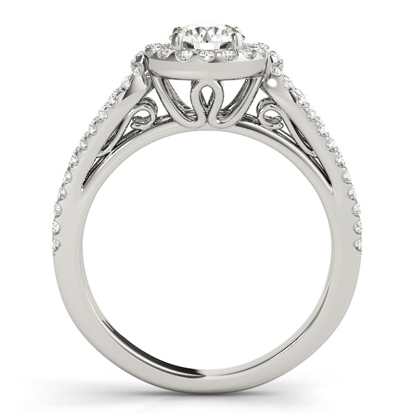 18K White Gold Round Diamond Engagement Ring