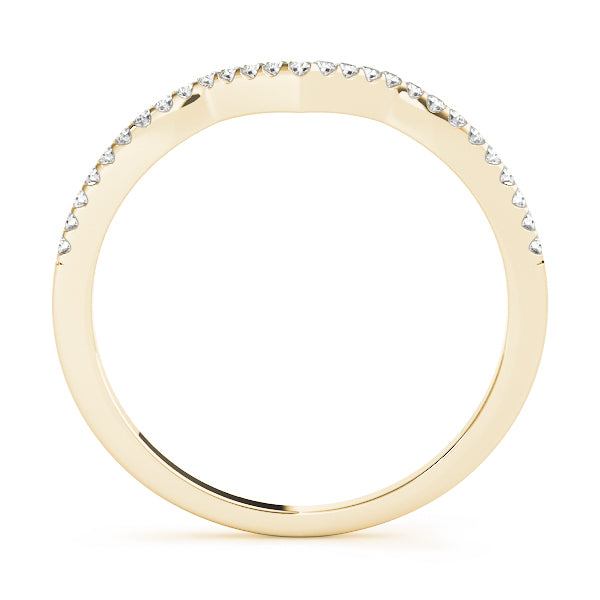 14K Yellow Gold 1/8 CT Diamond Wedding Band