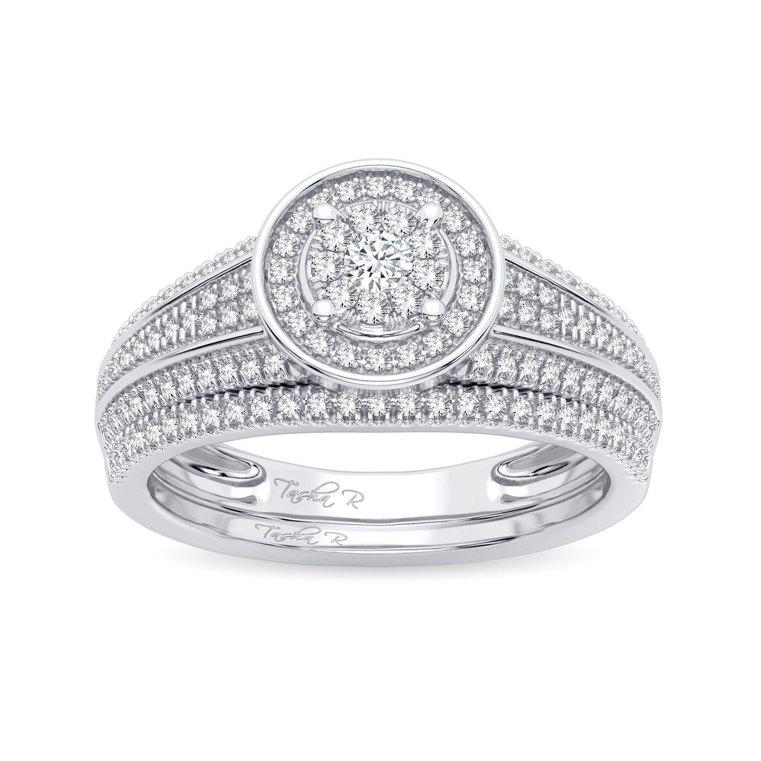 Elegant 14K White Gold 0.38CT Lab Diamond Bridal Ring