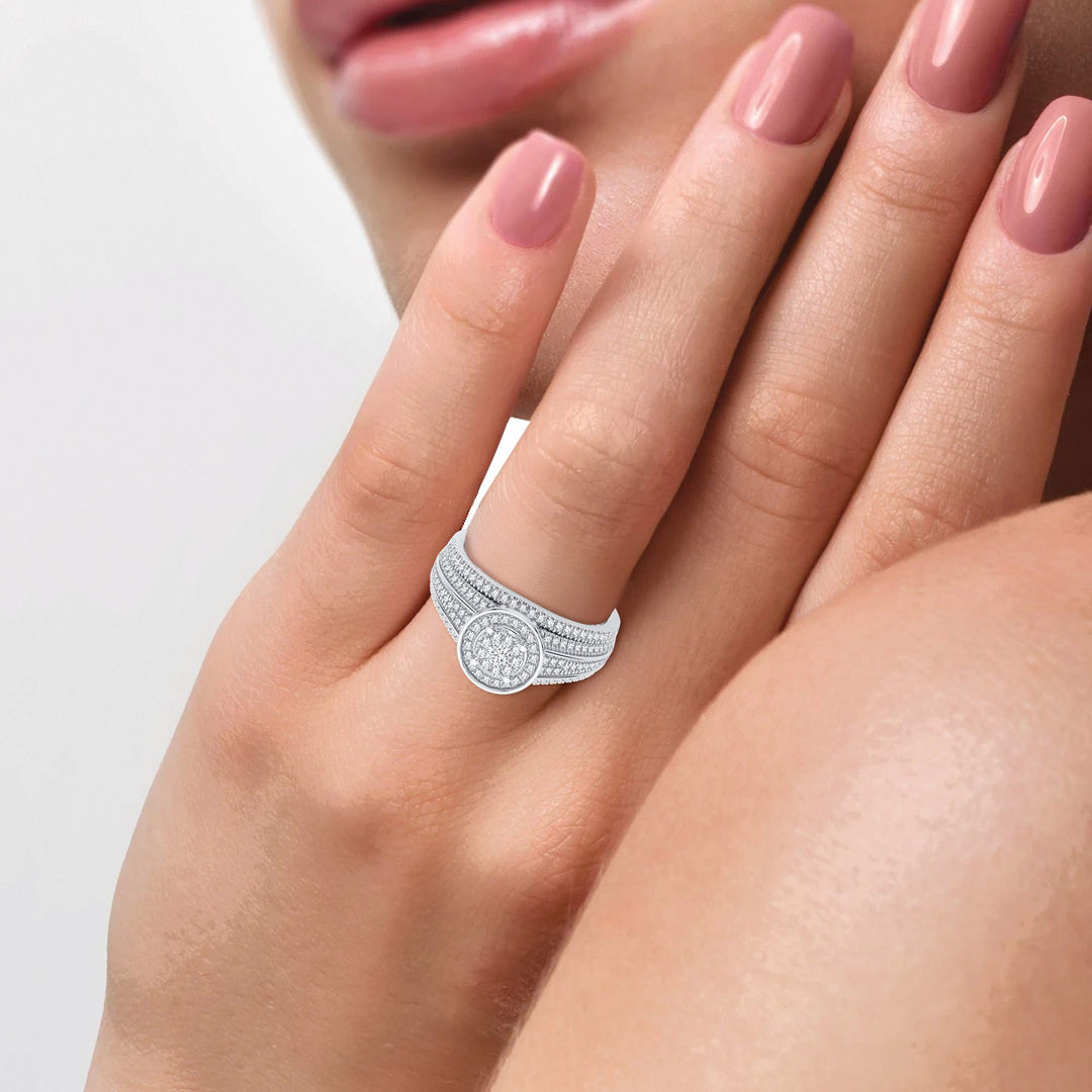 Elegant 14K White Gold 0.38CT Lab Diamond Bridal Ring