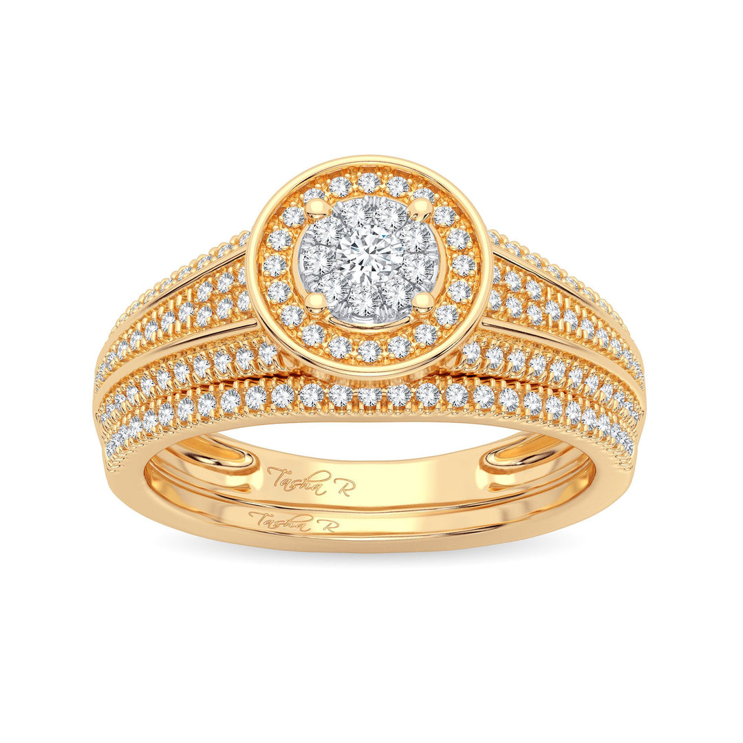 14k Yellow Gold 0.38CT Lab Diamond Bridal Ring Sparkle