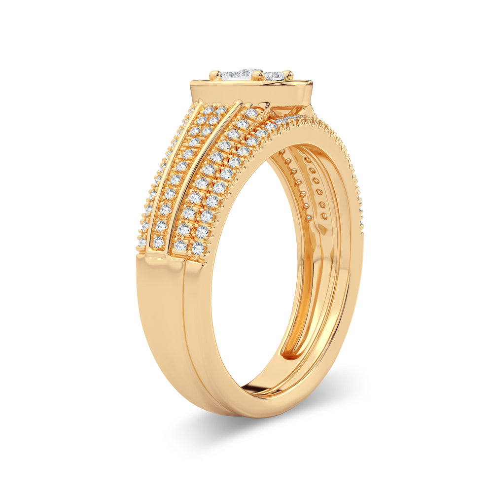 14k Yellow Gold 0.38CT Lab Diamond Bridal Ring Sparkle