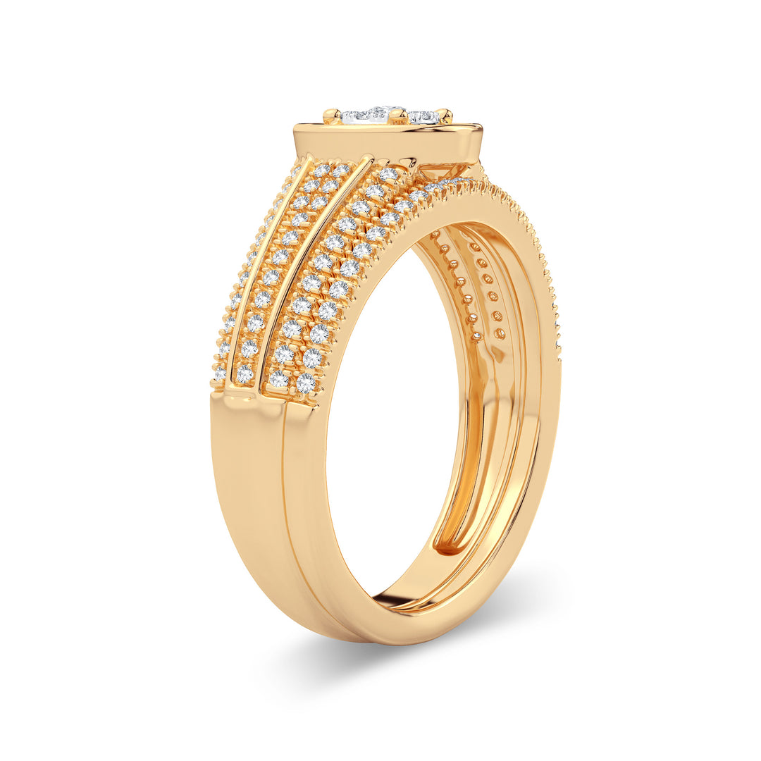 14k Yellow Gold 0.38CT Lab Diamond Bridal Ring Sparkle