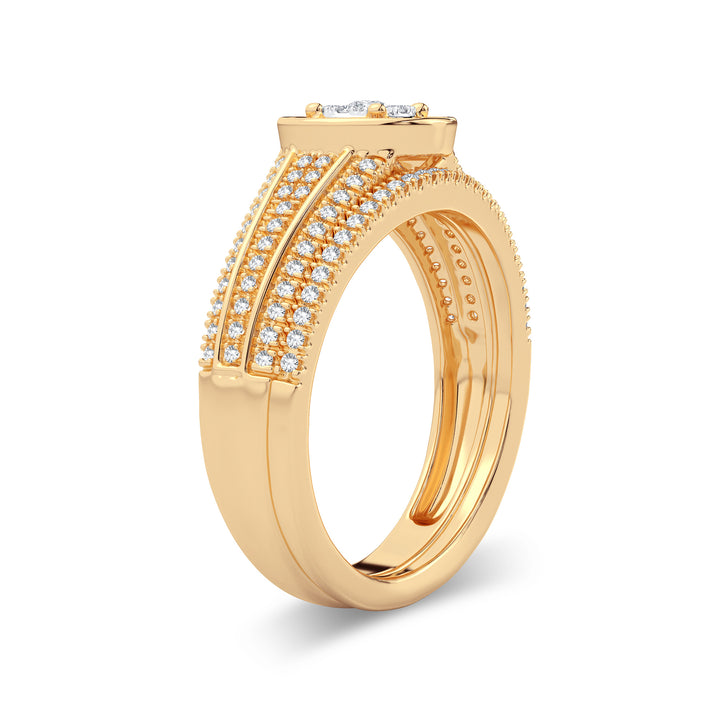 14k Yellow Gold 0.38CT Lab Diamond Bridal Ring Sparkle