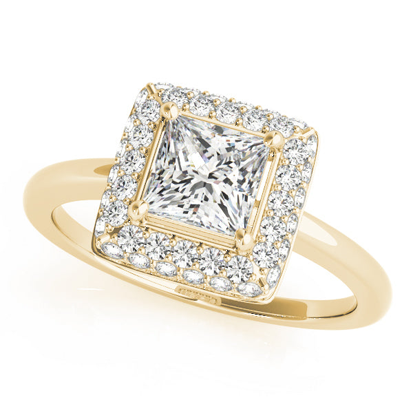 18K Yellow Gold 1.20ctw Diamond Halo Engagement Ring