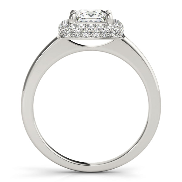 18K White Gold 1.20ctw Diamond Halo Ring