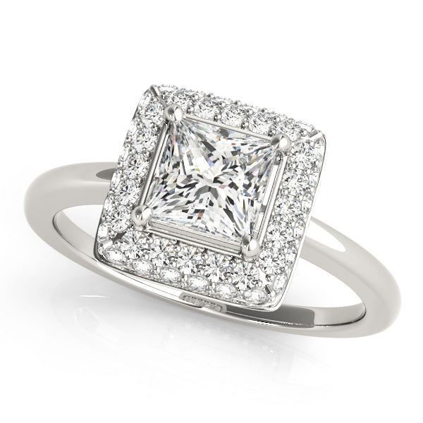 18K White Gold 1.20ctw Diamond Halo Ring