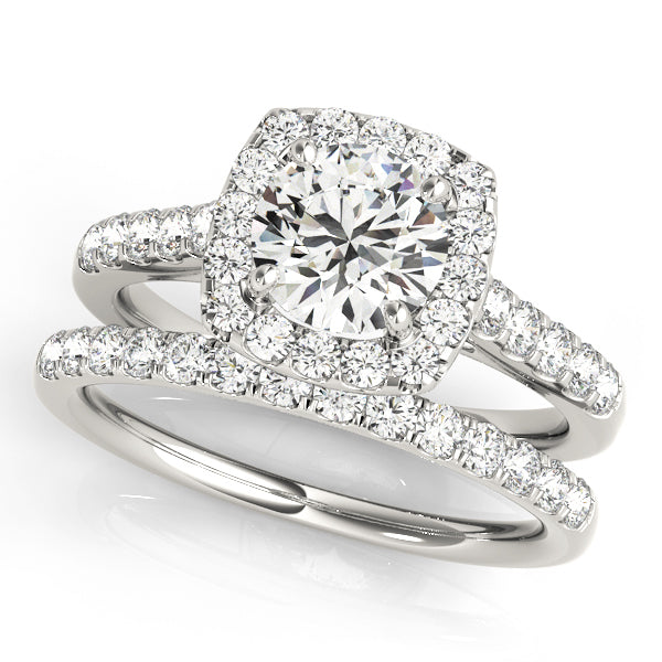 18K White Gold 1.5 CT Diamond Halo Engagement Ring