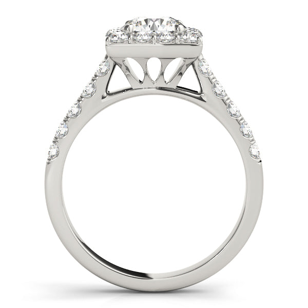Platinum Round Diamond Halo Engagement Ring 1.75ctw